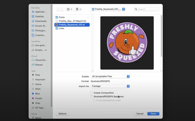 importing into AE
