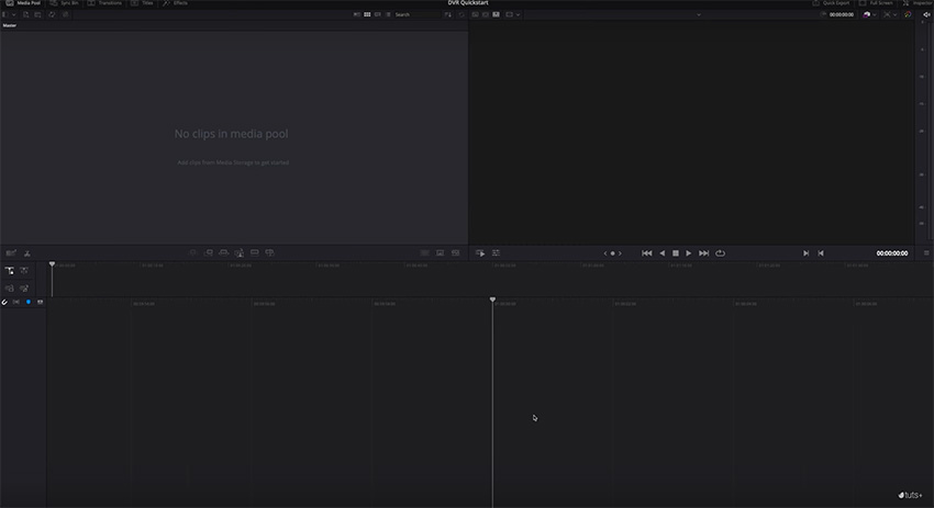 davinci resolve opening screen