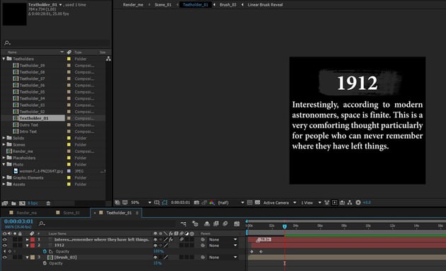 timeline text edit