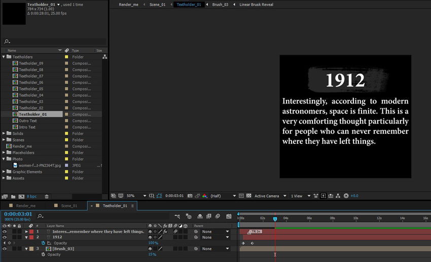 timeline text edit