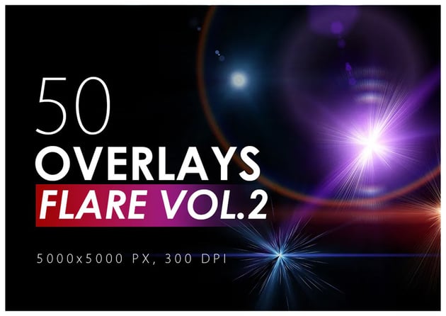 50 overlays Photoshop lens flare