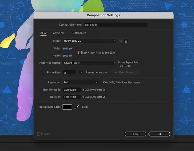 new comp dimensions