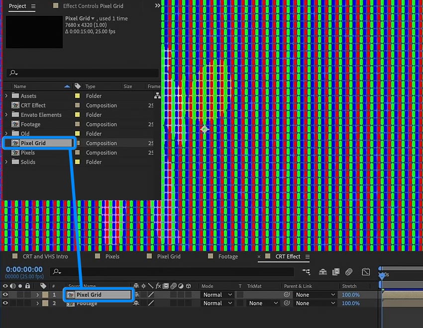 drag pixel grid