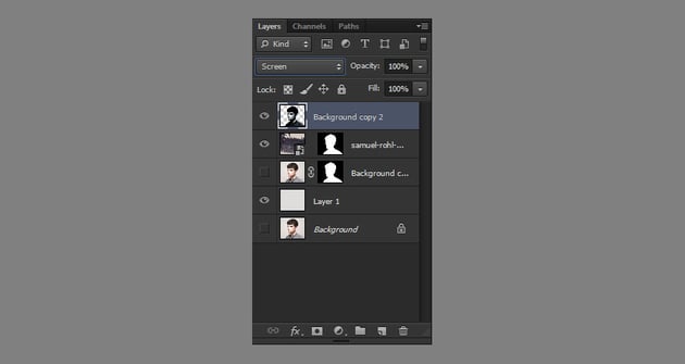 apply the mask the switch to screen blending mode
