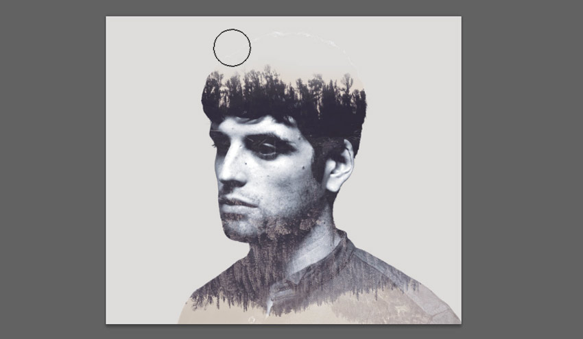 edit the top of the head with the brush tool
