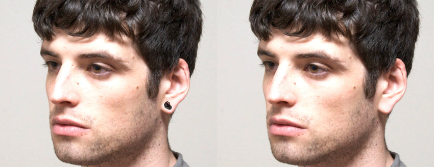 edit the ear with the Spot Healing Brush Tool