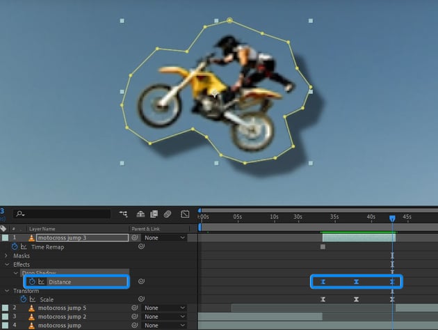 increase distance animation