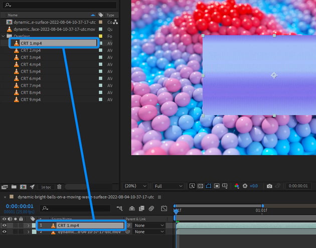 drag overlay to comp