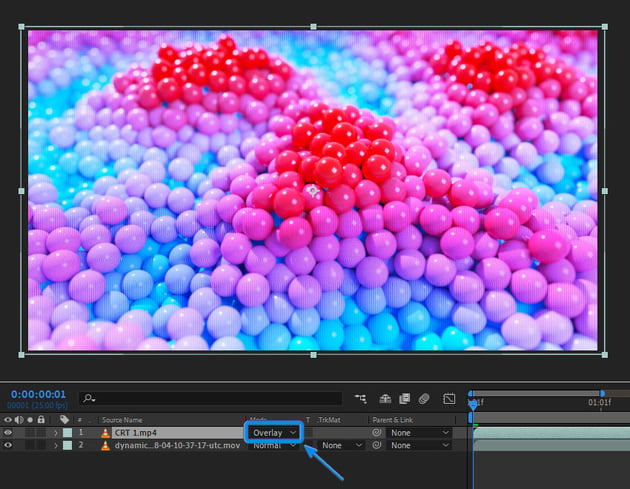 overlay applied