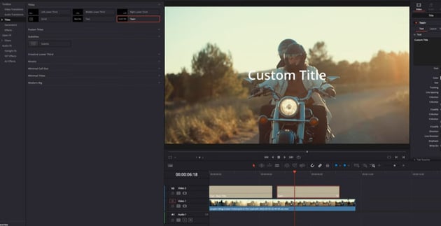 text on footage
