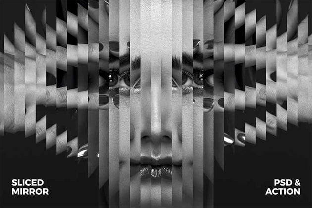 Sliced Mirror Photoshop Action
