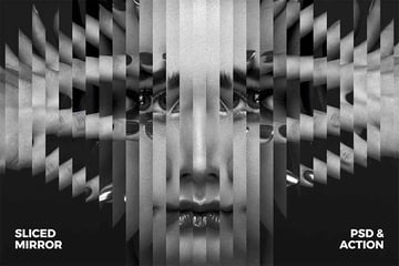 Sliced Mirror Photoshop Action