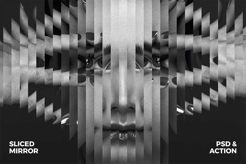 Sliced Mirror Photoshop Action