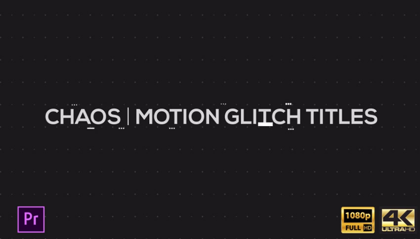 Chaos | Motion Glitch Titles | MOGRT for Premiere Pro