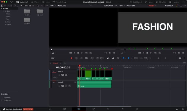 DaVinci Resolve interface