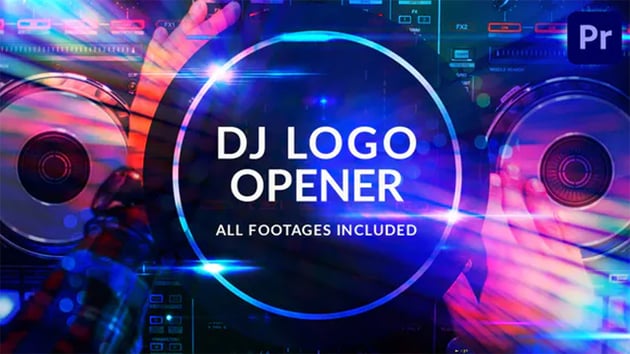 DJ logo opener Premiere Pro title templates