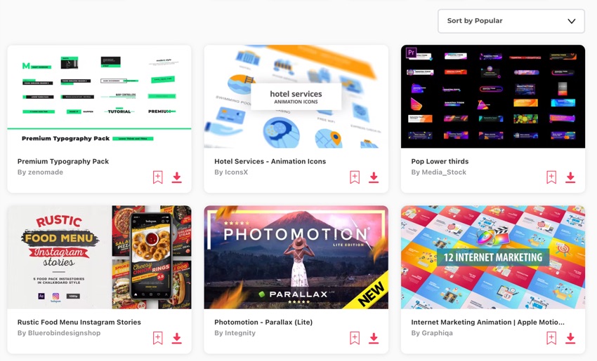 Elements video templates