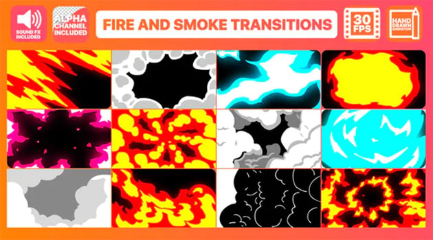 Fire and smoke transition presets Premiere Pro