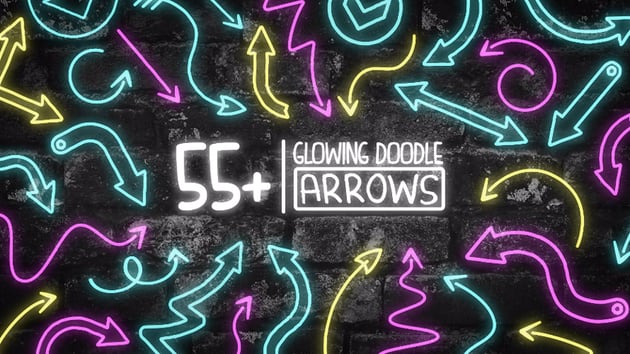 55 glowing doodle arrows