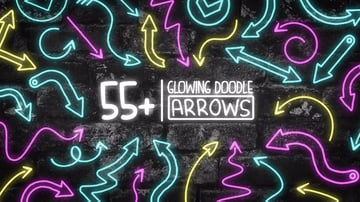 55 glowing doodle arrows