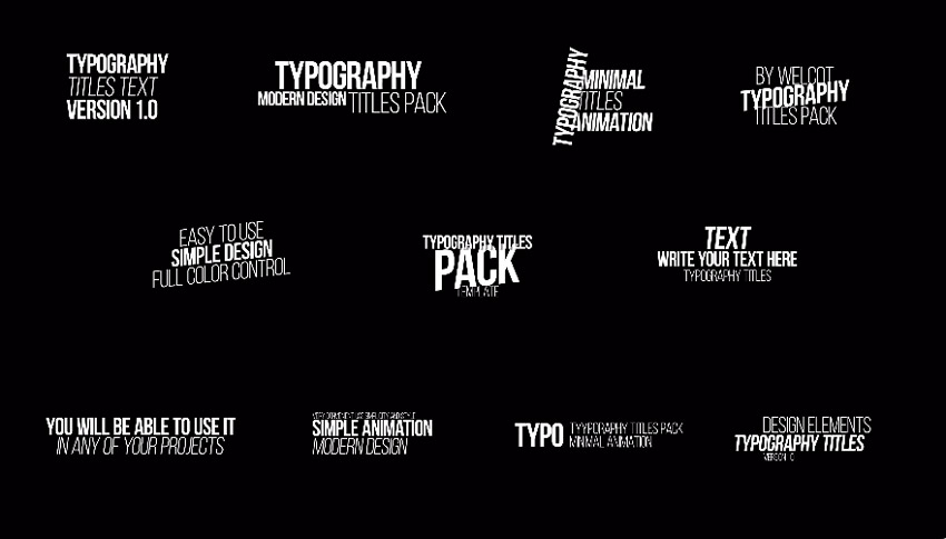 typography titles text