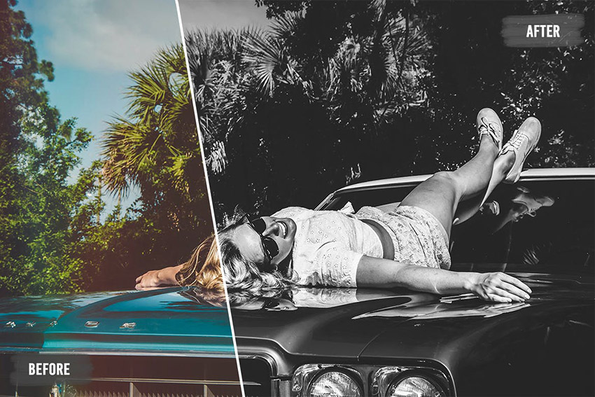 50 Nostalgia Black and White LUTs Pack