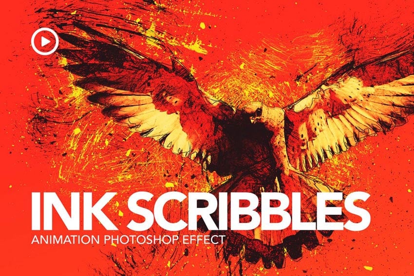 Ink Scribbles Photoshop GIF Actions