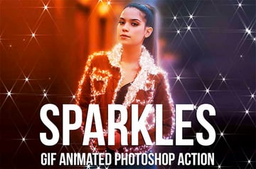 Sparkles GIF Photoshop Animation Templates