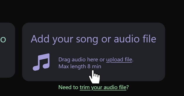 User clicking 'Add Music' Button.