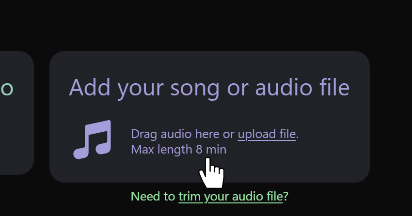 User clicking 'Add Music' Button.