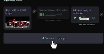 User clicking 'Continue to Prompt' Button