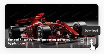 User clicking Download icon on image.