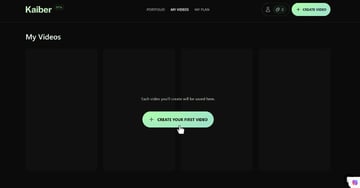 User clicking 'Create First Video' Button.