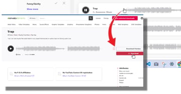 User clicking download from Envato Website