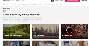Image of Envato Elements Photo Section.