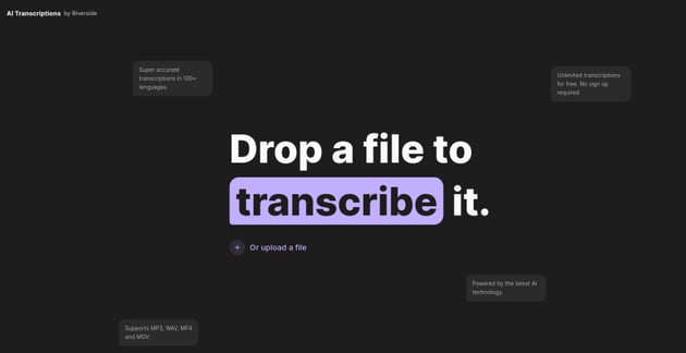 AI Transcription by Riverside Website Thumbnail