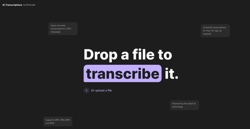 AI Transcription by Riverside Website Thumbnail
