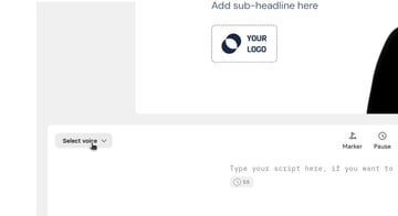 Image of user clicking on 'Select Voice' Dropdown menu.