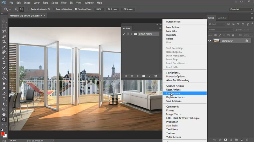 Loading Photoshop Actions