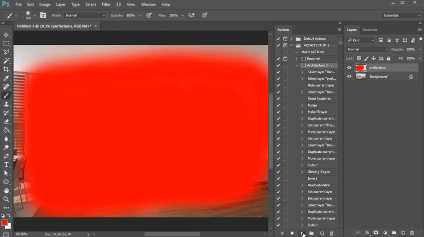 Brush Over the Stock with the Brush Tool