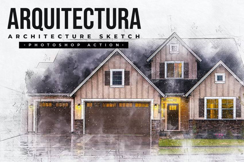 Arquitectura - Architecture Sketch Photoshop Action