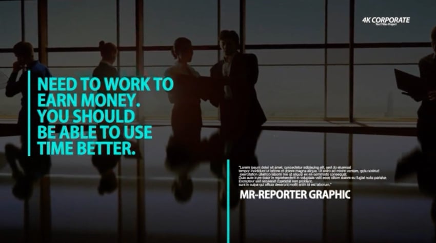 Corporate After Effects text animation templates