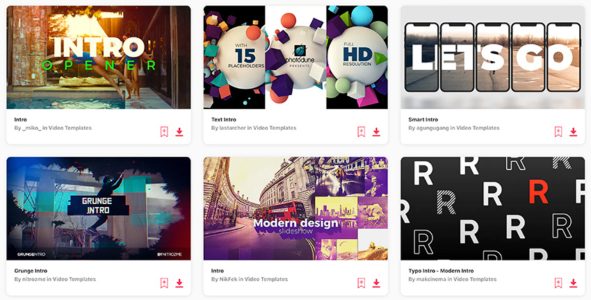 Elements After Effects intro templates