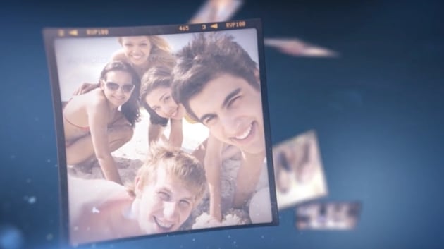 Flying photo animation template