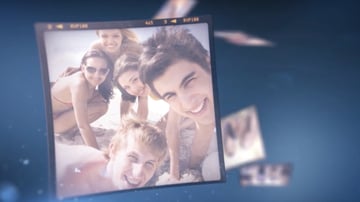 Flying photo animation template