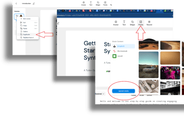 Image showing how to use the import ‘Media’ Button to import the new image we created.