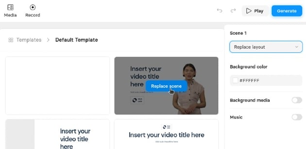 User clicking 'Replace Scene' Button.