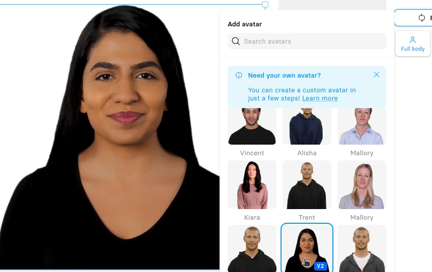 User clicking on the avatar, named 'Sonia'.