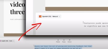 User clicking 'language selector' option.