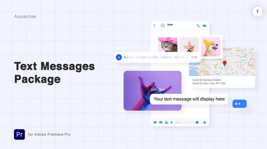 Text Messages Package MOGRT for Premiere Pro